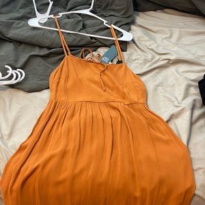 Yellow Open back short sundress